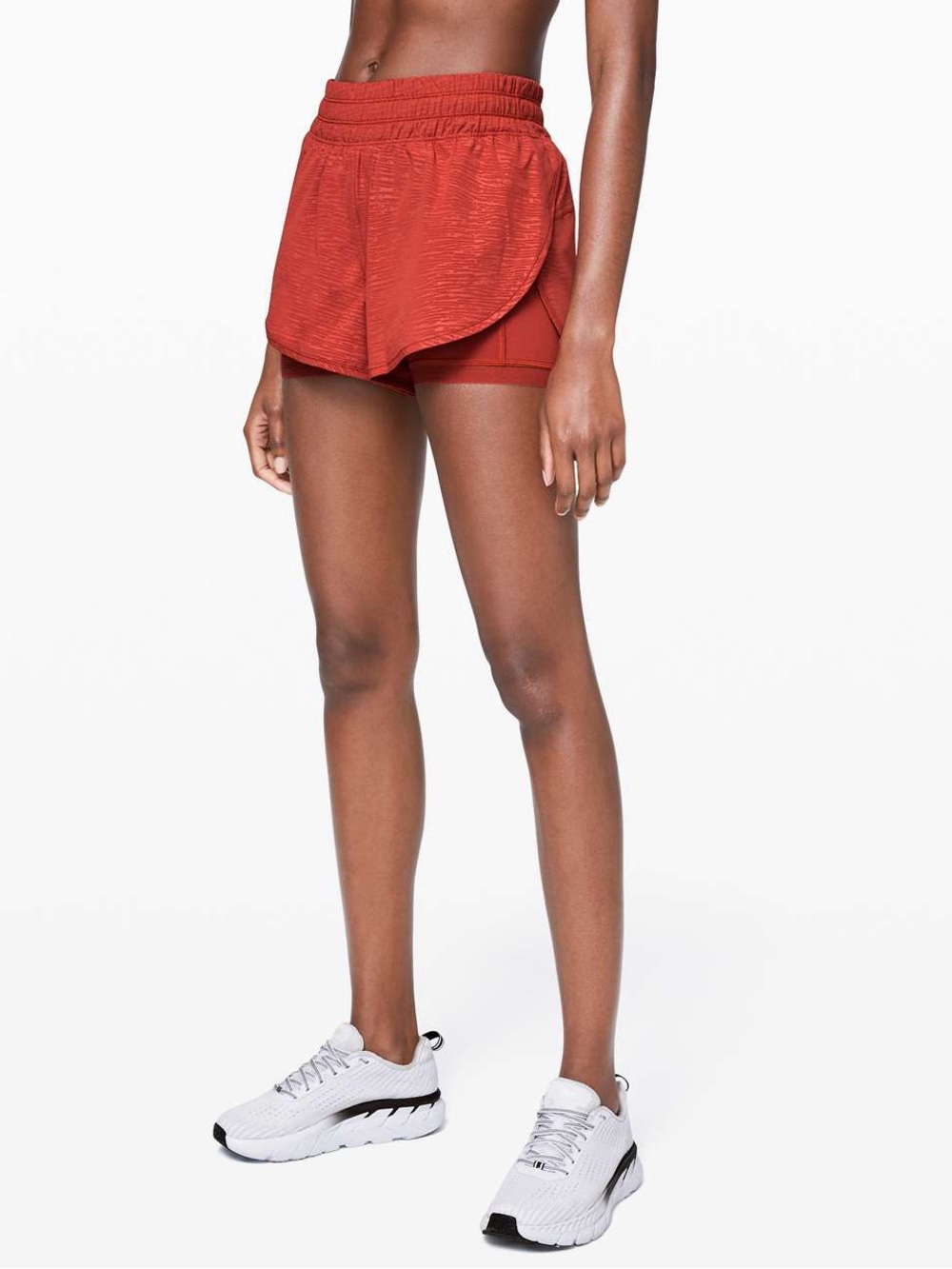 Lululemon Bootcamp Ready Short 3.5 inch Shorts Size 4 Stride Emboss Cayenne Red